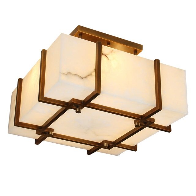 Потолочный светильник Marble light top Белый Латунь Потолочный светильник Marble light top Белый Латунь в Липецке | Loft Concept