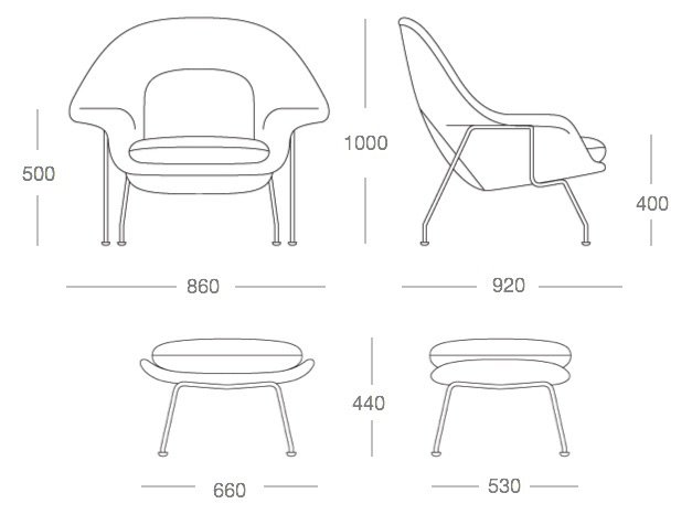 Кресло Womb Chair and Ottoman Кресло Womb Chair and Ottoman в Липецке