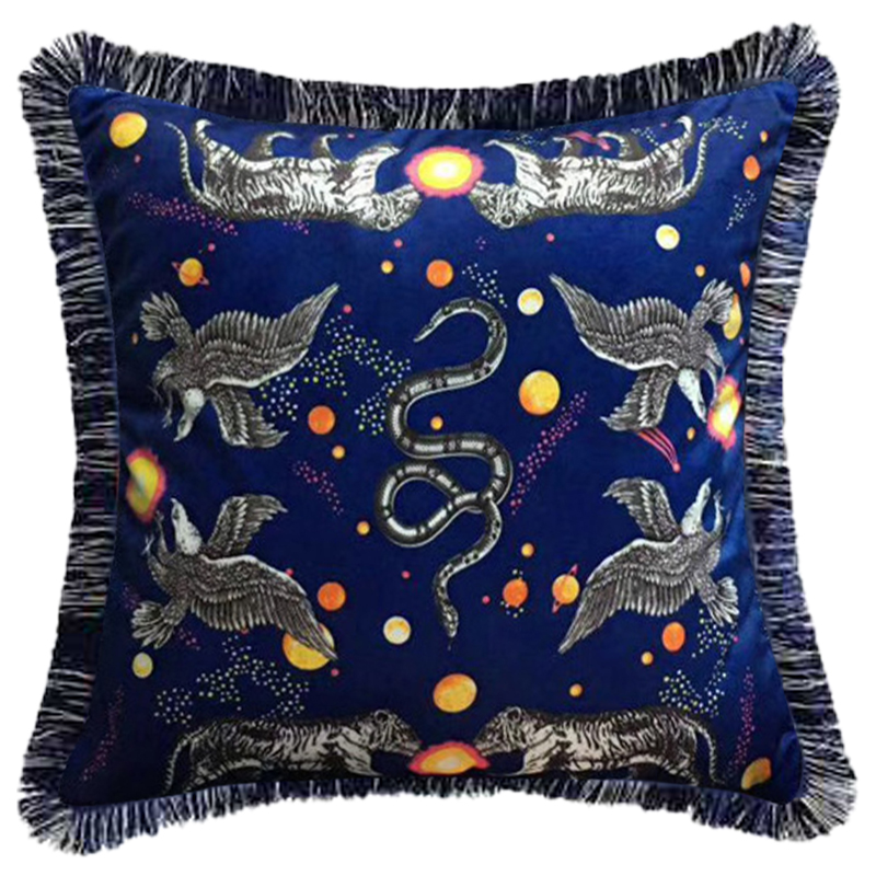 Декоративная подушка Cтиль Gucci Night Синий Декоративная подушка Cтиль Gucci Night Синий в Липецке | Loft Concept