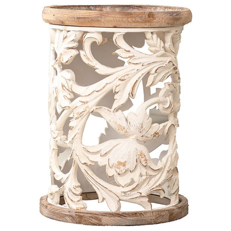 Приставной стол Fleurette Provence Side Table 42 Древесина Белый Золотой Приставной стол Fleurette Provence Side Table 42 Древесина Белый Золотой в Липецке | Loft Concept