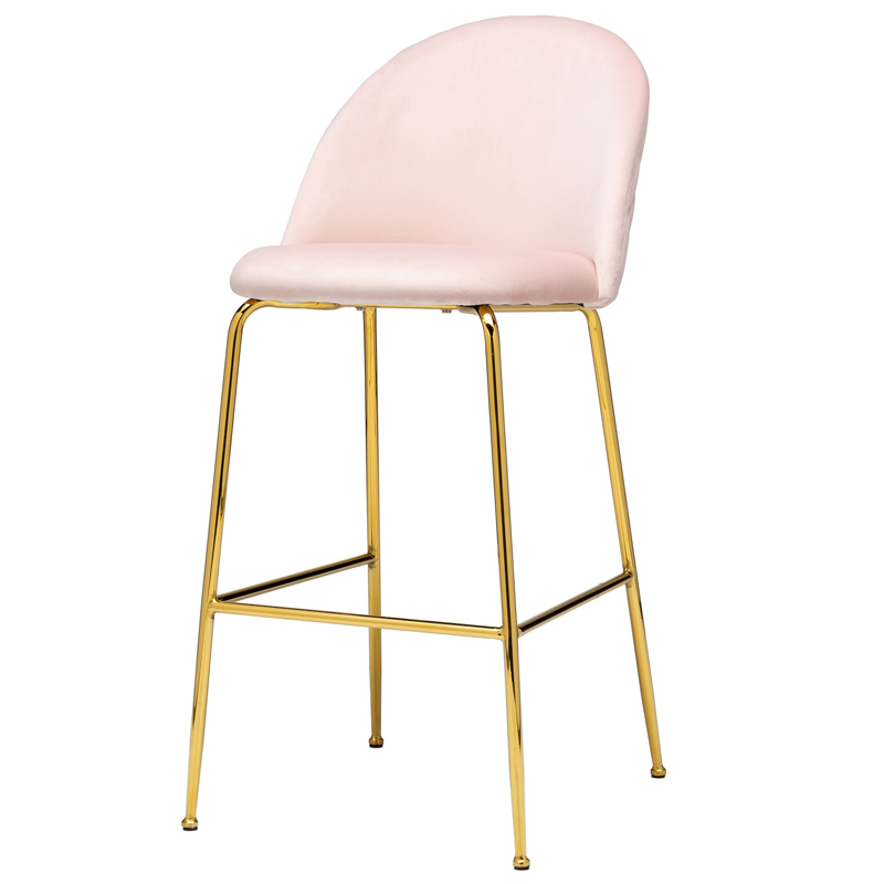 Барный стул Vendramin Bar Stool pink Розовый пастельный Глянцевое золото Барный стул Vendramin Bar Stool pink Розовый пастельный Глянцевое золото в Липецке | Loft Concept