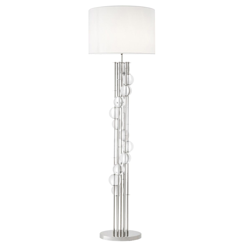 Торшер Eichholtz Floor Lamp Lorenzo Nickel & white Никель Белый Прозрачный Торшер Eichholtz Floor Lamp Lorenzo Nickel & white Никель Белый Прозрачный в Липецке | Loft Concept