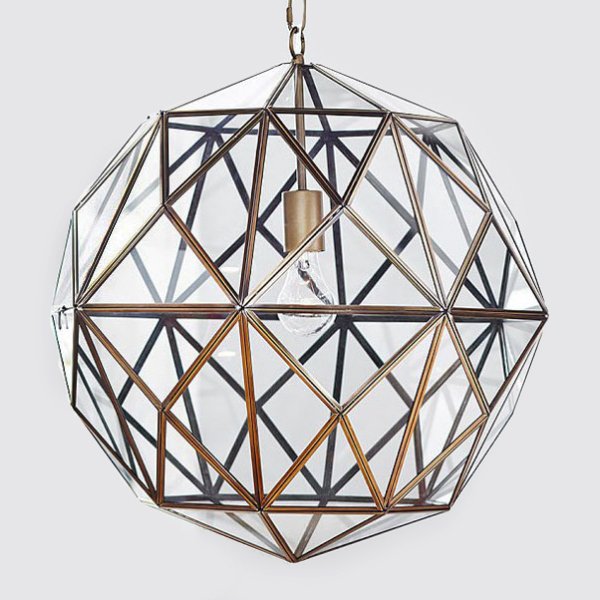 Люстра Glass & Metal Cage Pendant Люстра Glass & Metal Cage Pendant в Липецке | Loft Concept