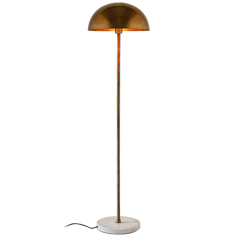 Торшер Riverside Floor Lamp Brass Латунь Белый Мрамор Bianco в Липецке | Loft Concept 