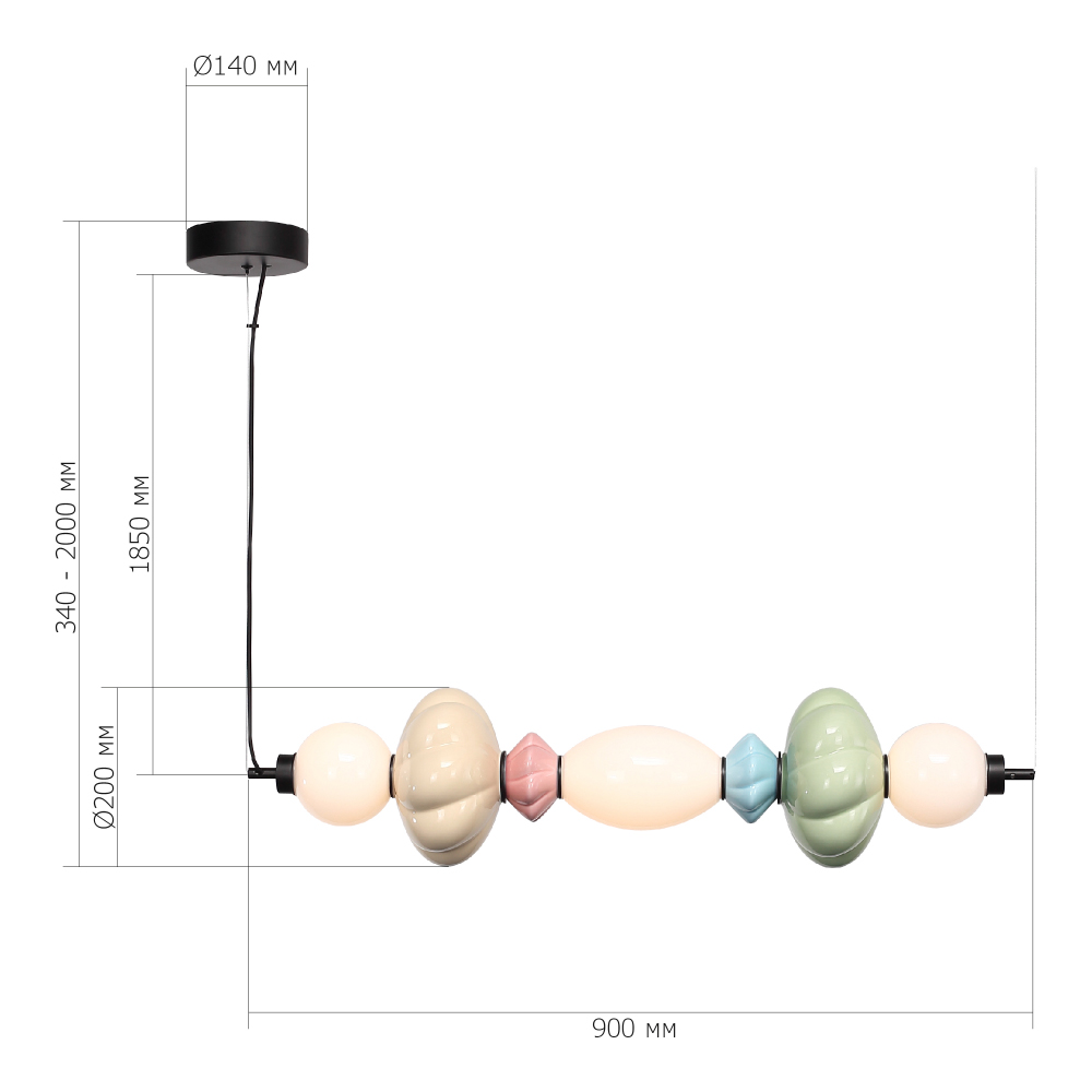 Подвесной светильник линейный с керамическими элементами 24W LED Fragrant Light в Липецке