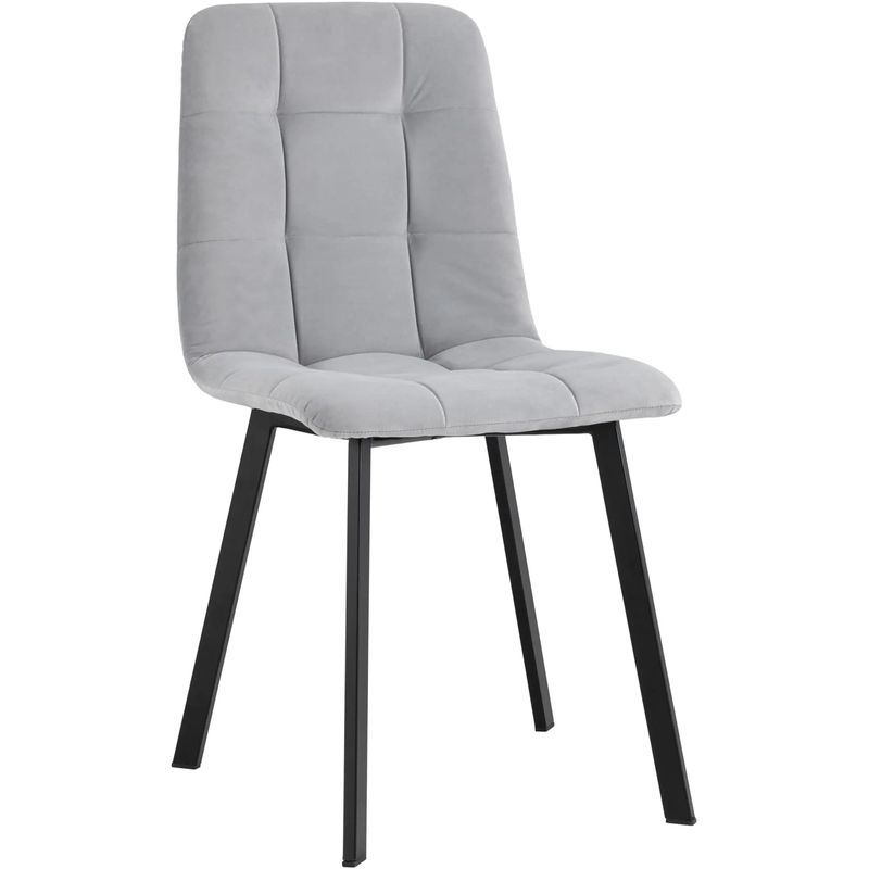 Стул NANCY S Chair Светло-Серый велюр Светло-серый Черный Стул NANCY S Chair Светло-Серый велюр Светло-серый Черный в Липецке | Loft Concept