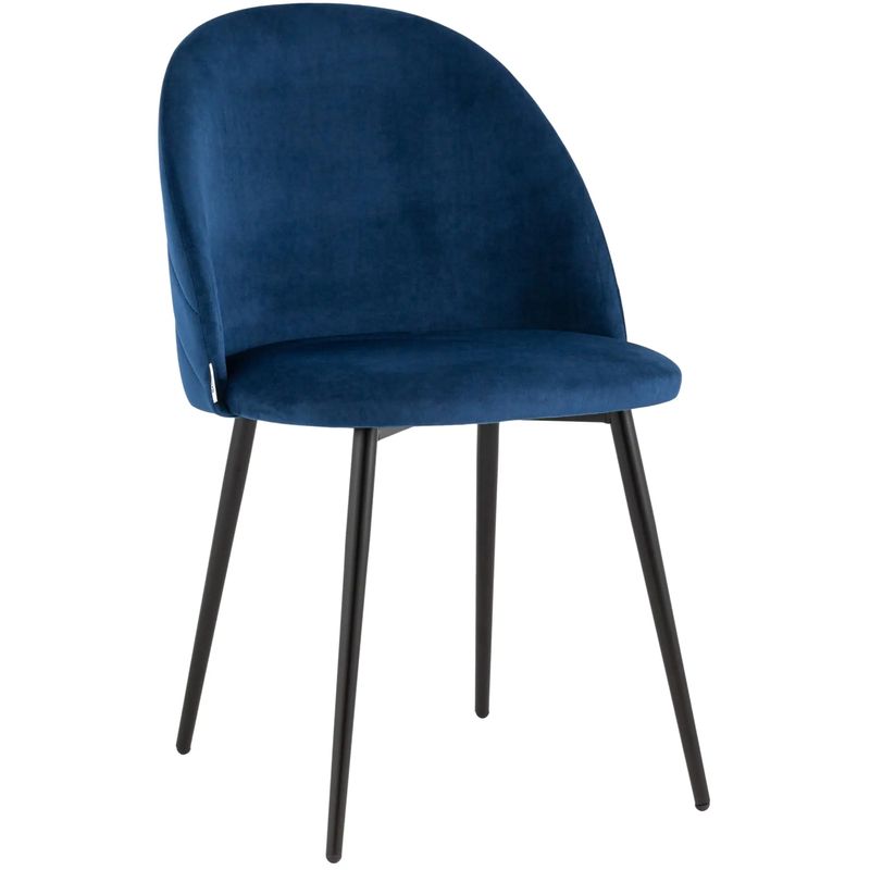 Стул Синий Велюр Miruna Leaf Chair Синий Черный Стул Синий Велюр Miruna Leaf Chair Синий Черный в Липецке | Loft Concept