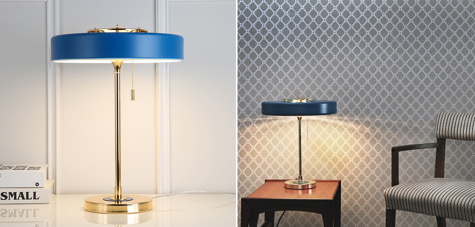 Настольная Bert Frank Revolve Table Lamp Blue Настольная Bert Frank Revolve Table Lamp Blue - Loft-Concept в Липецке