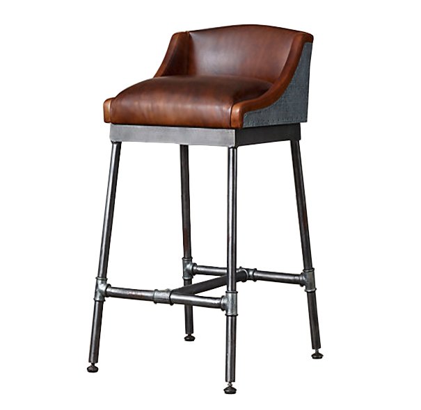 Барный стул Iron Scaffold Bar stool brown Коричневый Серый Барный стул Iron Scaffold Bar stool brown Коричневый Серый в Липецке | Loft Concept