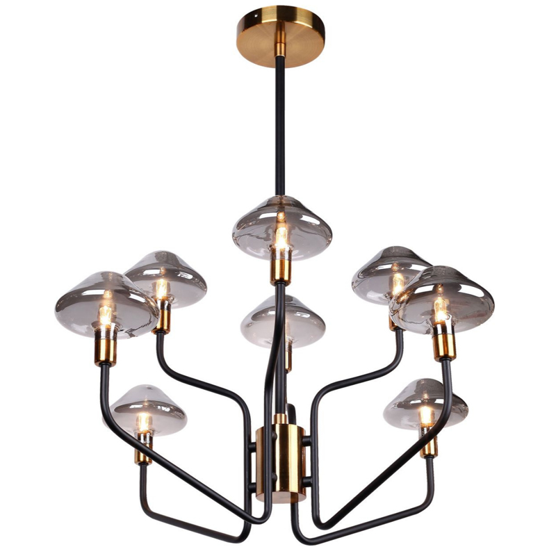 Люстра Gray Glass Mushrooms Черный Серый Люстра Gray Glass Mushrooms Черный Серый в Липецке | Loft Concept