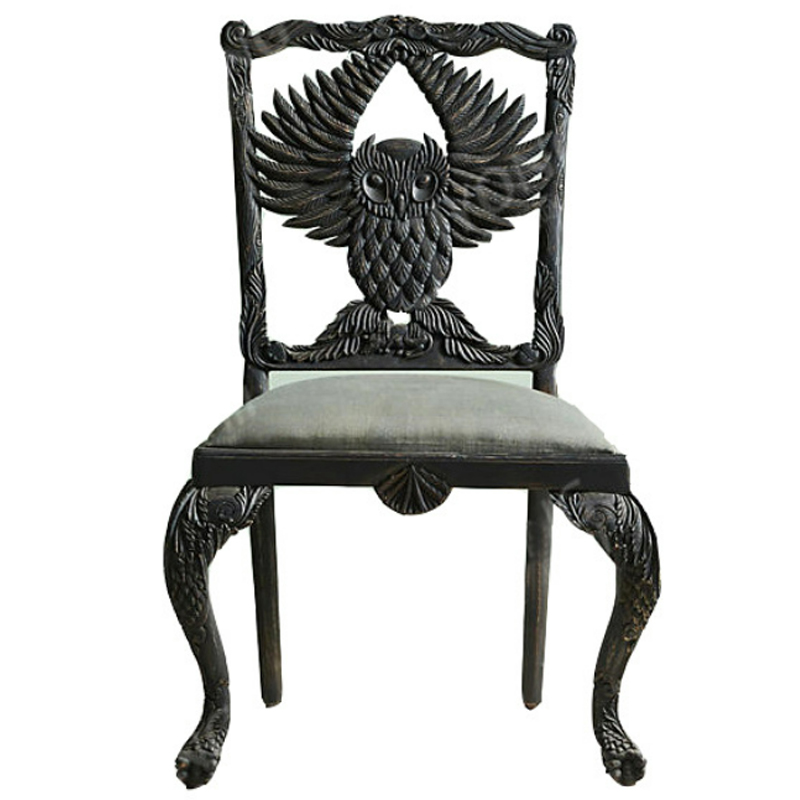 Стул Handcarved Menagerie Owl Dining Chair Черный Черный Стул Handcarved Menagerie Owl Dining Chair Черный Черный в Липецке | Loft Concept