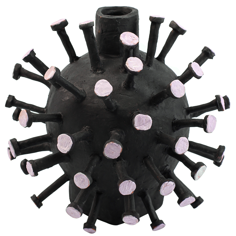 Ваза Khiry Round Spikes Vase Черный Розовый Ваза Khiry Round Spikes Vase Черный Розовый в Липецке | Loft Concept