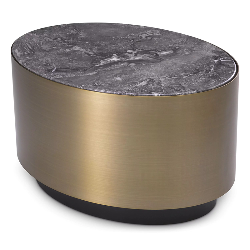 Приставной стол Eichholtz Side Table Porter Oval Латунь Серый Приставной стол Eichholtz Side Table Porter Oval Латунь Серый в Липецке | Loft Concept