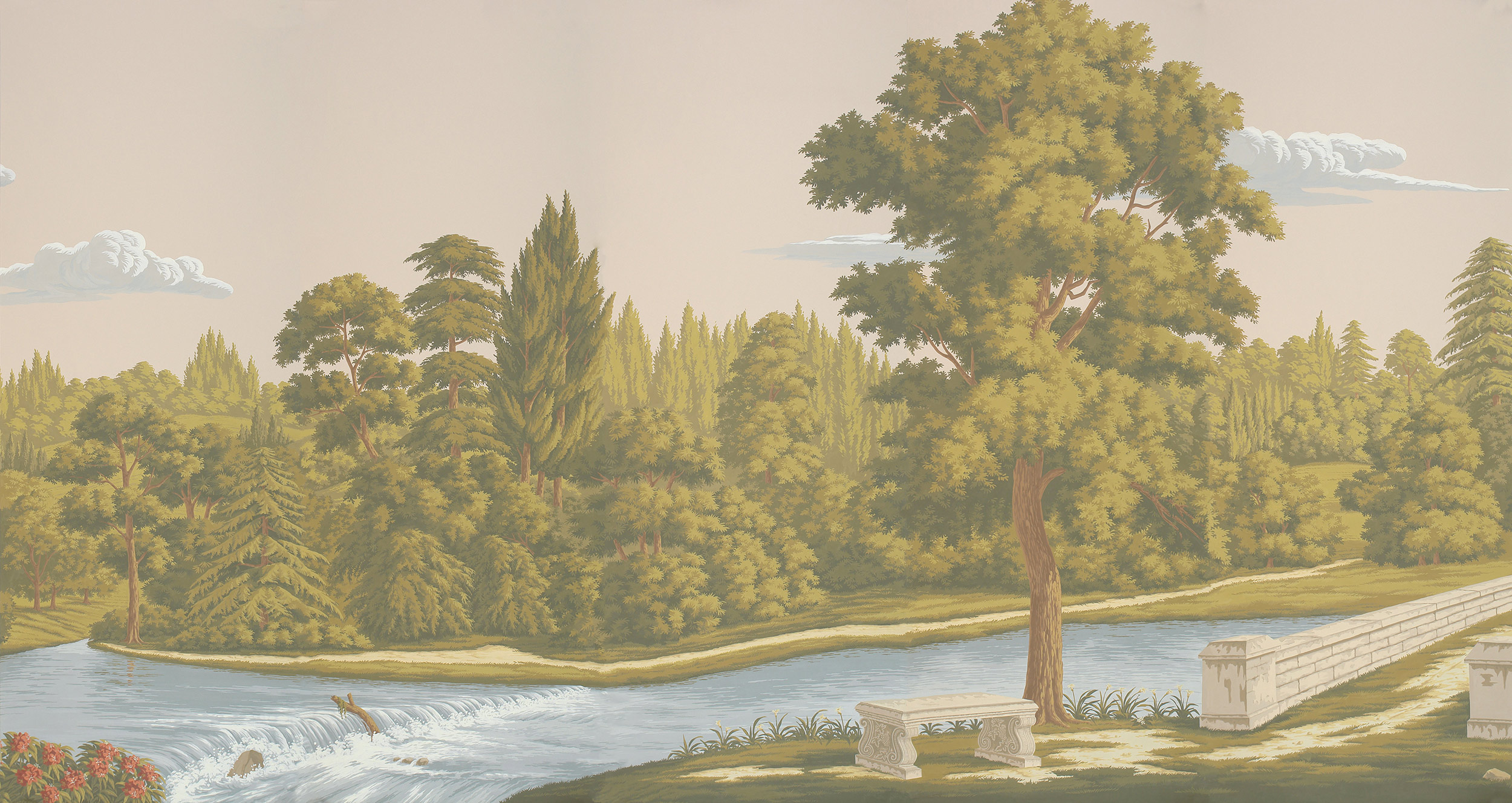 Обои ручная роспись English Landscape Special Colourway on scenic paper 2 Обои ручная роспись English Landscape Special Colourway on scenic paper 2 - постер Loft-Concept в Липецке