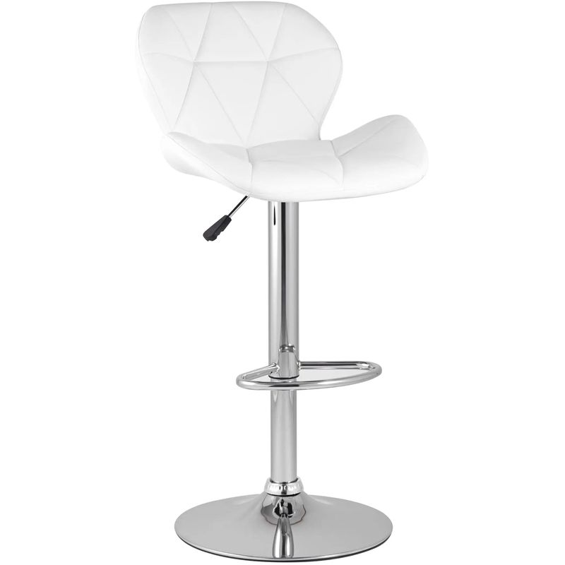 Барный Стул Jeroen Chair Белая Экокожа Белый Серебряный Барный Стул Jeroen Chair Белая Экокожа Белый Серебряный в Липецке | Loft Concept