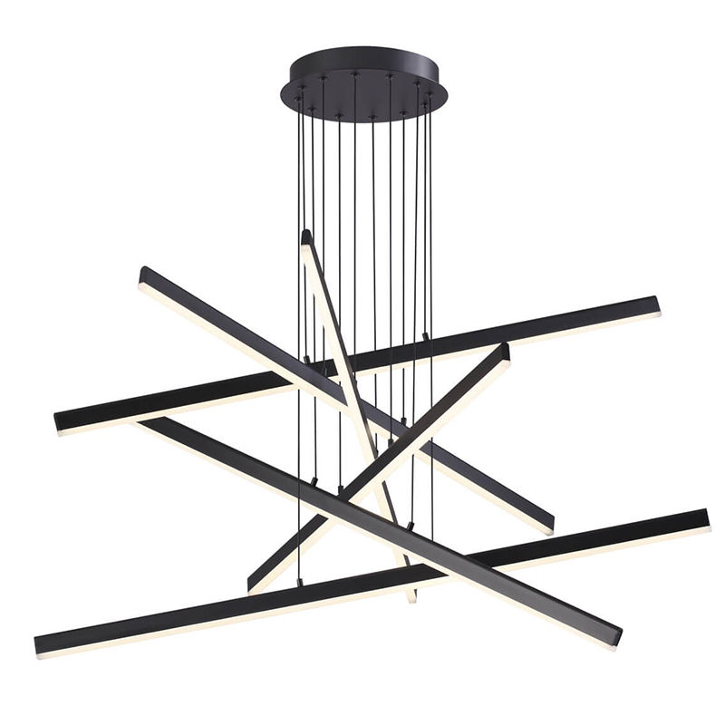 Люстра Rolf Six Black Lines Chandelier Черный Люстра Rolf Six Black Lines Chandelier Черный в Липецке | Loft Concept