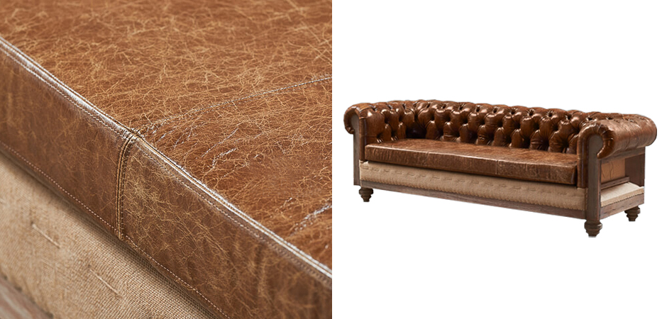 Диван Deconstructed Chesterfield Sofa triple Brown leather Диван Deconstructed Chesterfield Sofa triple Brown leather - Loft-Concept в Липецке