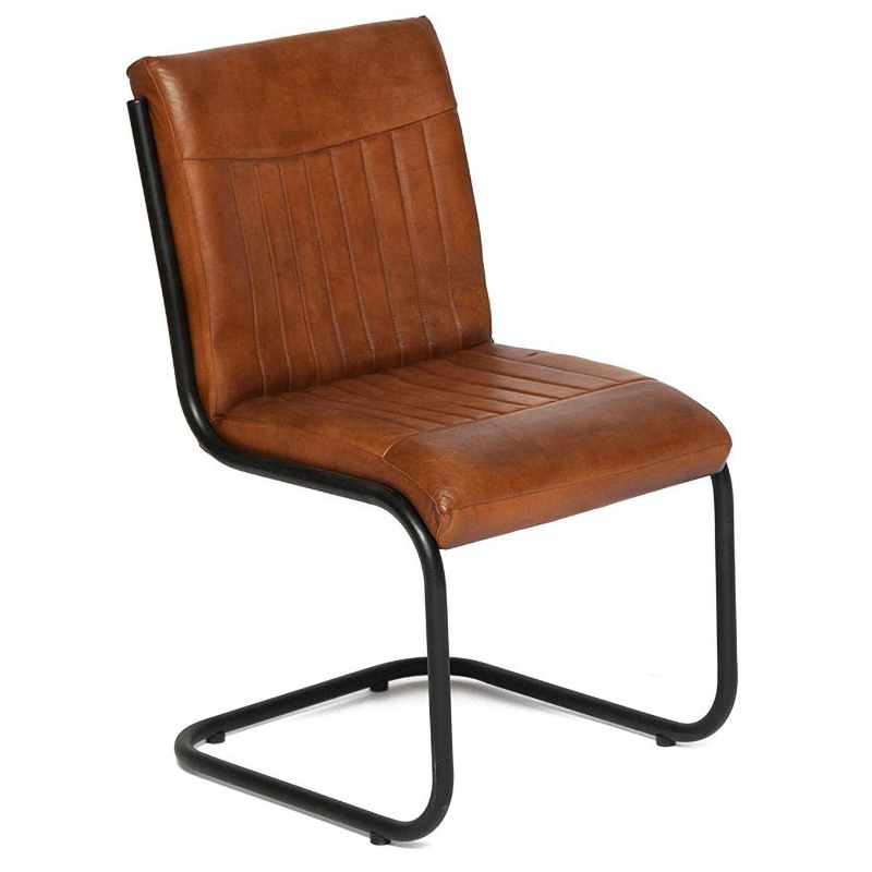 Стул из кожи буйвола Industrial leather chair Коричневый Черный Стул из кожи буйвола Industrial leather chair Коричневый Черный в Липецке | Loft Concept