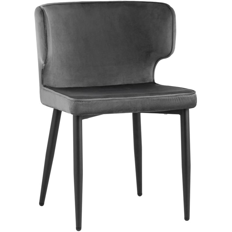 Стул Mateo Chair Серый Велюр Серый Черный Стул Mateo Chair Серый Велюр Серый Черный в Липецке | Loft Concept