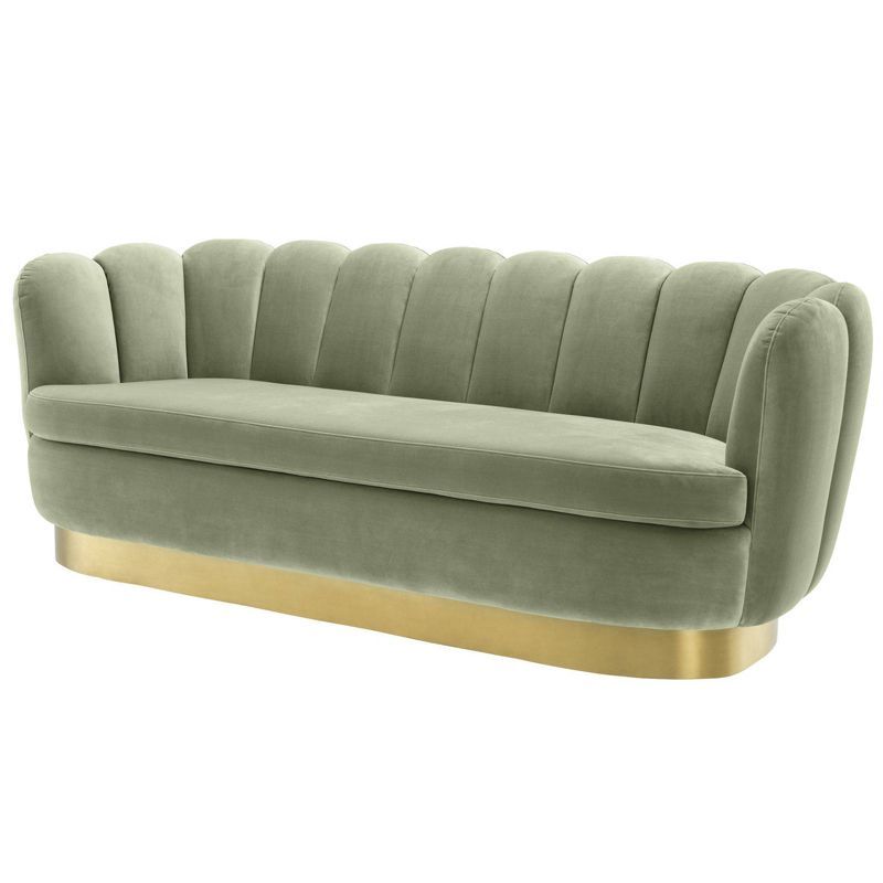 Диван Eichholtz Sofa Mirage pistache green Зеленый шалфей Латунь Диван Eichholtz Sofa Mirage pistache green Зеленый шалфей Латунь в Липецке | Loft Concept