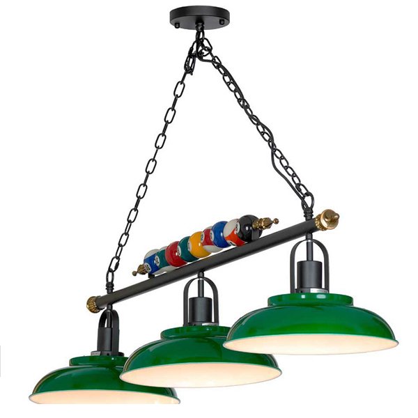 Светильник для бильярда Billiards Light Line 3 Черный Зеленый Светильник для бильярда Billiards Light Line 3 Черный Зеленый в Липецке | Loft Concept