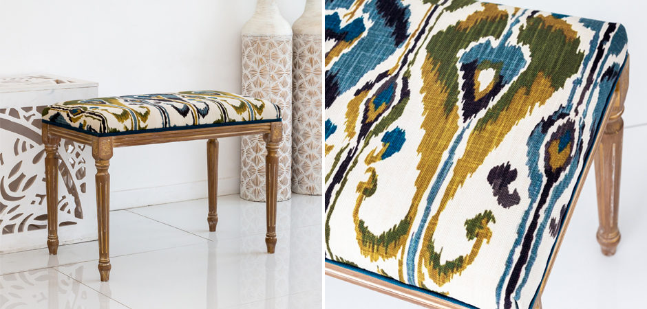 Банкетка Ikat Pattern из натурального бука Банкетка Ikat Pattern из натурального бука - Loft-Concept в Липецке