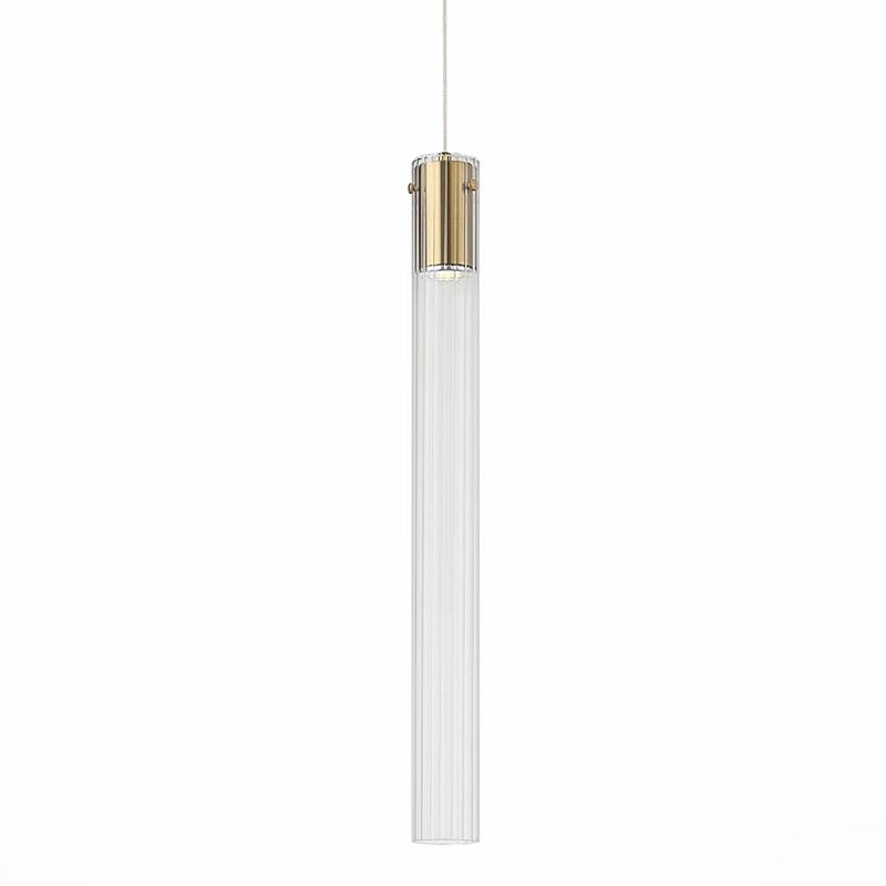 Подвесной светильник Jenae Glass Tube 65 Латунь Прозрачный Подвесной светильник Jenae Glass Tube 65 Латунь Прозрачный в Липецке | Loft Concept