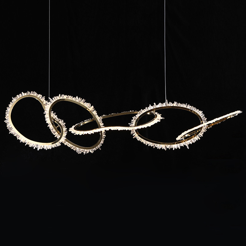 Люстра Chain Quartz Rings Crystal Chandelier Глянцевое золото Прозрачное Стекло Люстра Chain Quartz Rings Crystal Chandelier Глянцевое золото Прозрачное Стекло в Липецке | Loft Concept