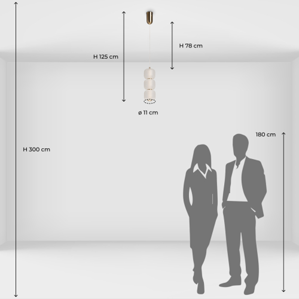 Подвесной светильник с 3-мя округлыми матовыми плафонами из белого стекла Golden Swirl в Липецке