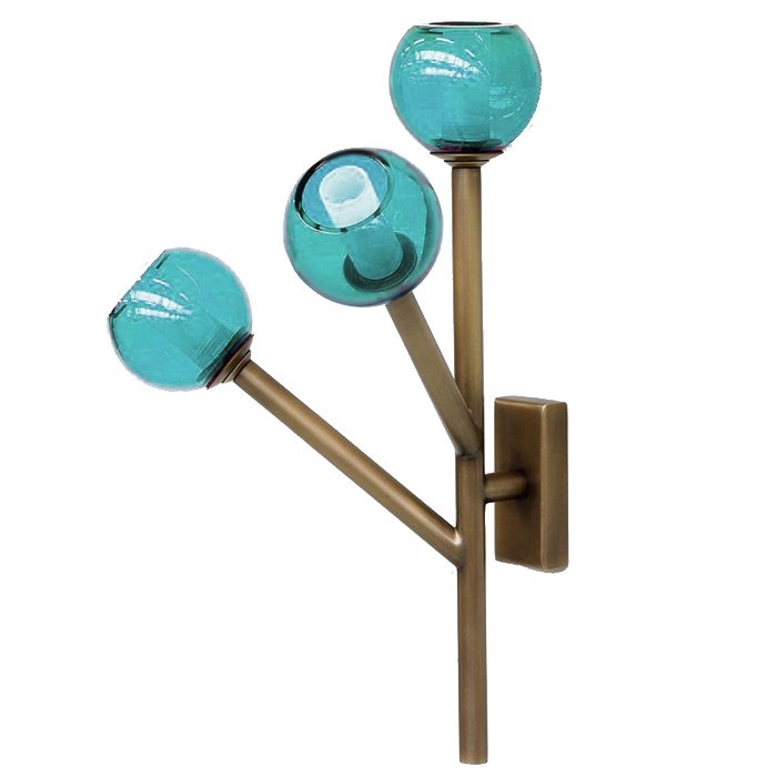 Бра Last Night Wall Lamp Turquoise Латунь Бирюзовый в Липецке | Loft Concept 