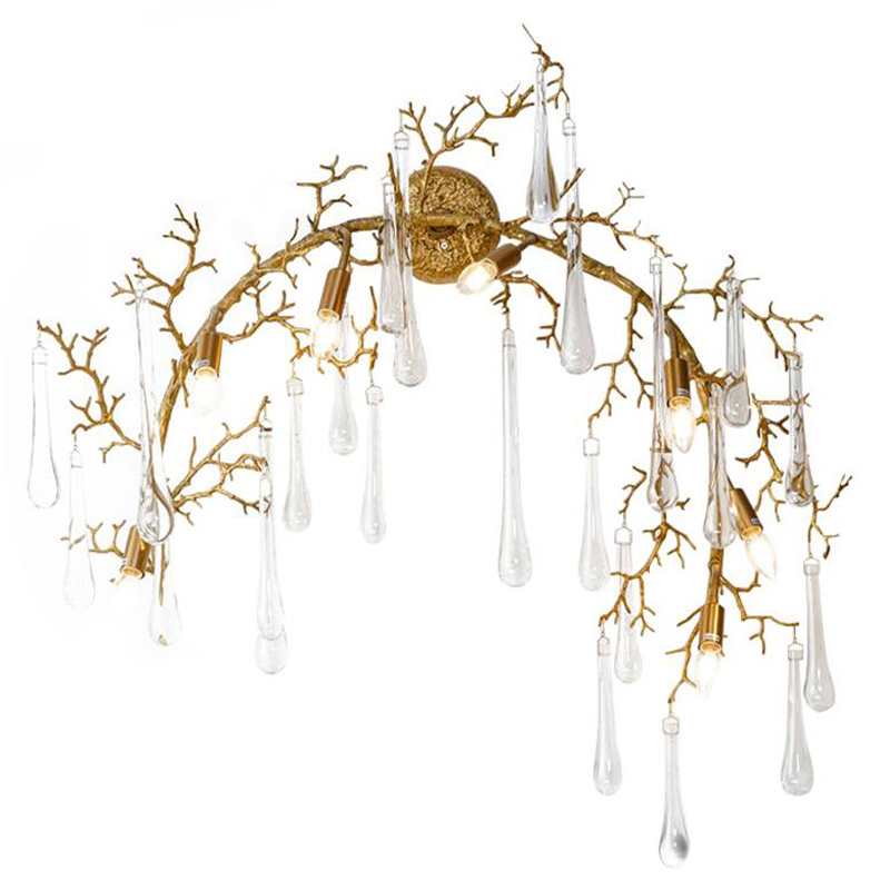Бра Droplet Branch Gold Wall Lamp Золотой Прозрачное Стекло Бра Droplet Branch Gold Wall Lamp Золотой Прозрачное Стекло в Липецке | Loft Concept