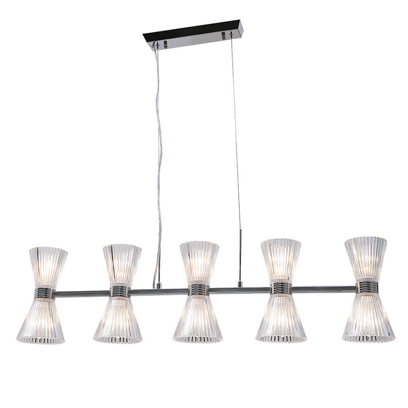 Люстра Glass Horn Light matt nickel 10 Прозрачное Стекло Никель Сатин Люстра Glass Horn Light matt nickel 10 Прозрачное Стекло Никель Сатин в Липецке | Loft Concept