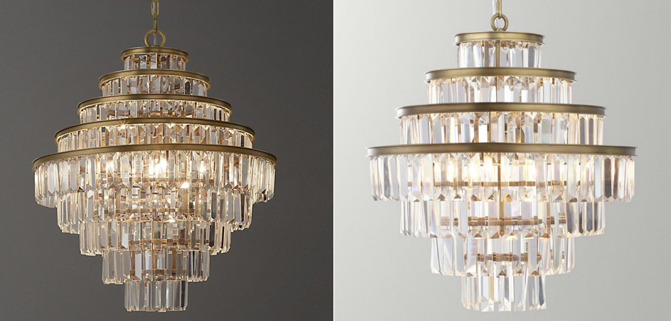 Люстра RH Alaine Crystal Large Pendant Antiqued Brass Люстра RH Alaine Crystal Large Pendant Antiqued Brass - Loft-Concept в Липецке