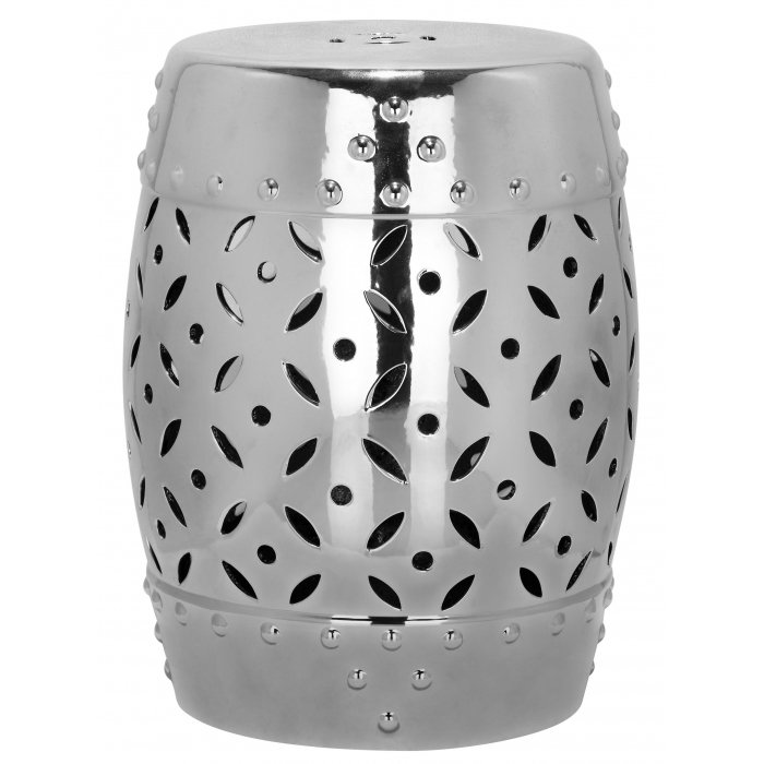 Керамический табурет Coin Lattice Garden Stool - Silver Серебряный Керамический табурет Coin Lattice Garden Stool - Silver Серебряный в Липецке | Loft Concept