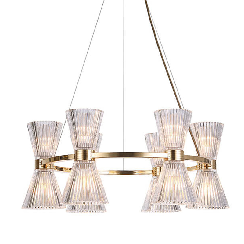Люстра Glass Horn Light gold 65 Глянцевое золото Прозрачное Стекло Люстра Glass Horn Light gold 65 Глянцевое золото Прозрачное Стекло в Липецке | Loft Concept