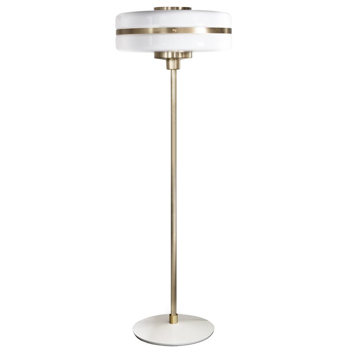 Торшер BERT FRANK Masina floor lamp Латунь Белый Торшер BERT FRANK Masina floor lamp Латунь Белый в Липецке | Loft Concept