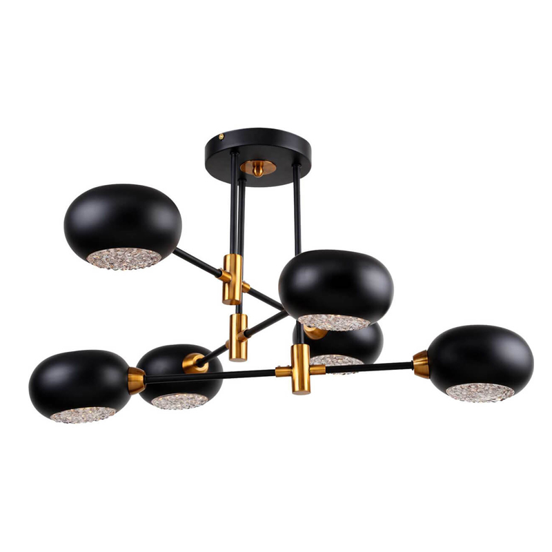 Потолочный светильник Lamp Solar System 6 Черный матовый Золотой Потолочный светильник Lamp Solar System 6 Черный матовый Золотой в Липецке | Loft Concept