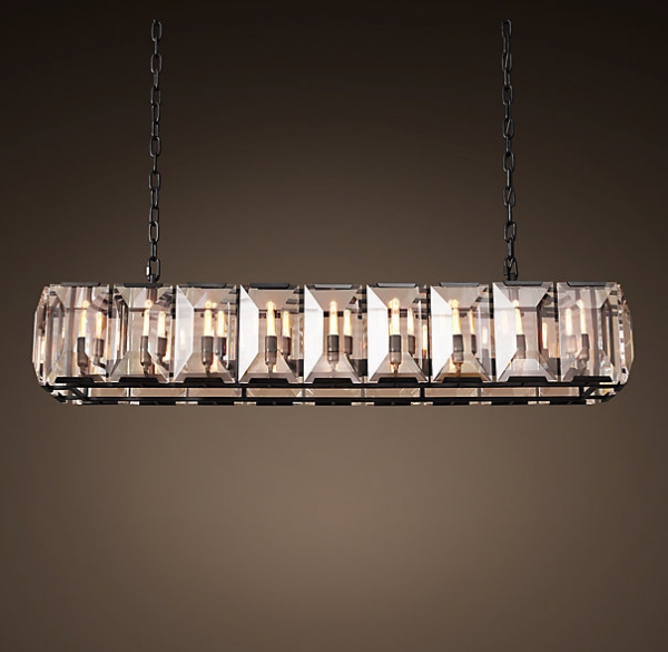 Люстра RH Harlow Crystal Square Chandelier 18 Черный Люстра RH Harlow Crystal Square Chandelier 18 Черный в Липецке | Loft Concept