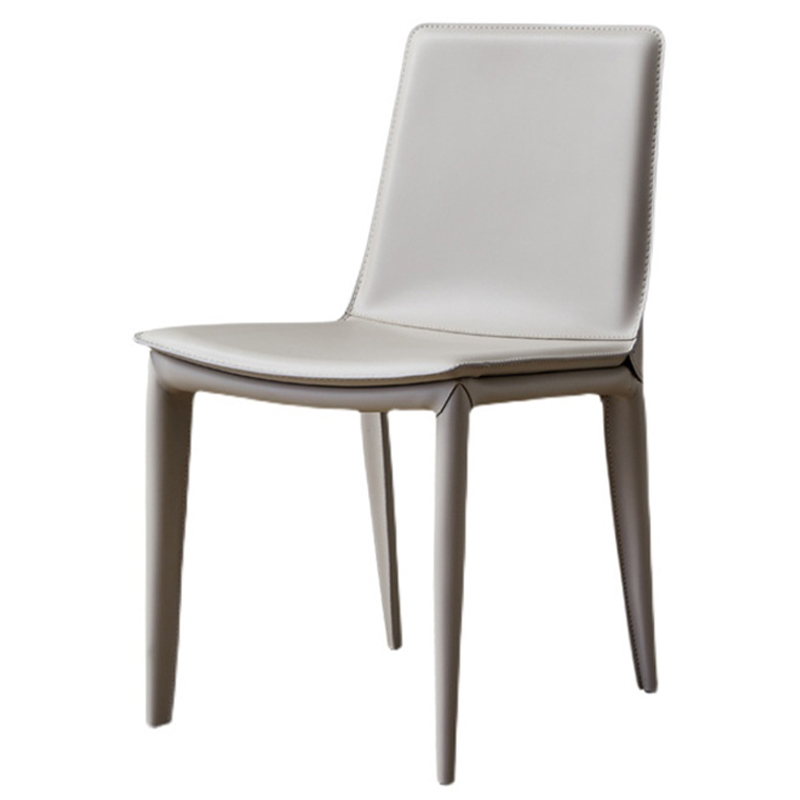 Стул с кожаной обивкой Elbert Chair White Белый Белый в Липецке | Loft Concept 
