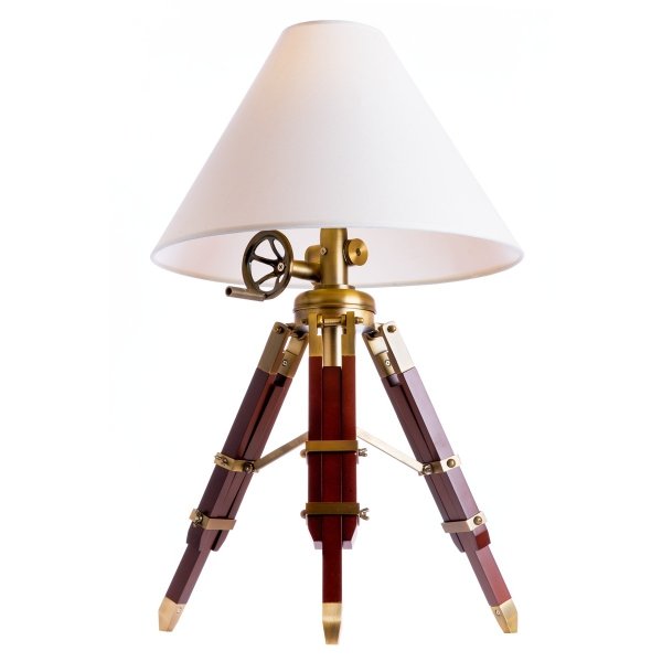 Настольная лампа Telescopo Table Lamp Латунь Белый Настольная лампа Telescopo Table Lamp Латунь Белый в Липецке | Loft Concept