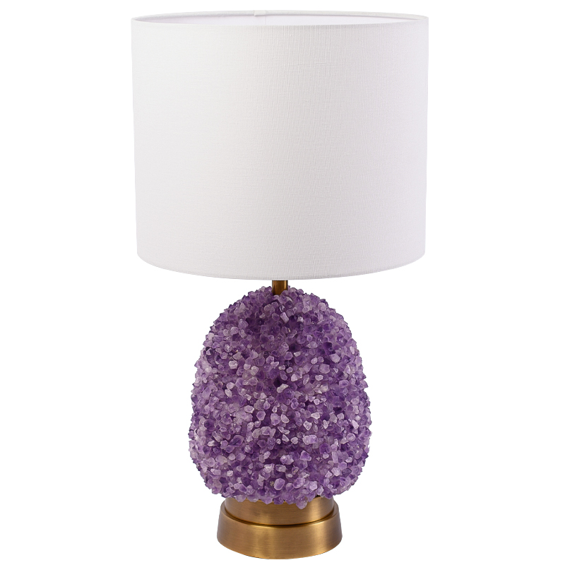 Настольная лампа с абажуром Riche Table Lamp Фиолетовый Латунь Белый Настольная лампа с абажуром Riche Table Lamp Фиолетовый Латунь Белый в Липецке | Loft Concept