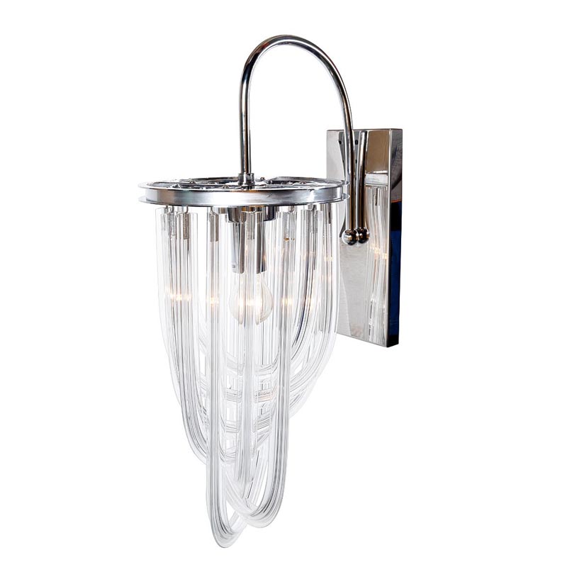 Бра Retro FROZEN GLASS Wall Lamp Chrome Хром Бра Retro FROZEN GLASS Wall Lamp Chrome Хром в Липецке | Loft Concept