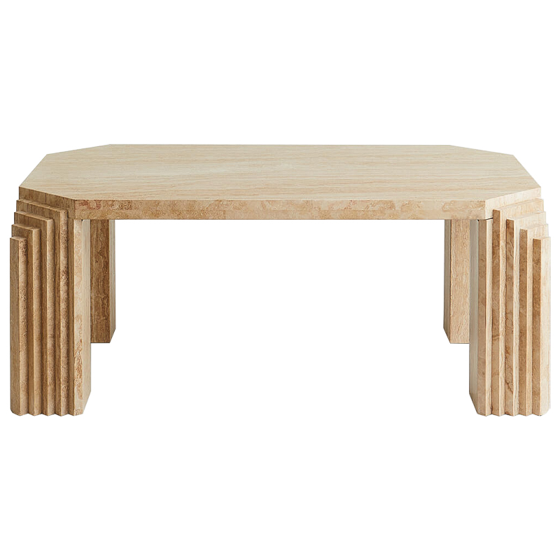 Кофейный стол Caleb Travertine Coffee Table Бежевый Коричневый Кофейный стол Caleb Travertine Coffee Table Бежевый Коричневый в Липецке | Loft Concept