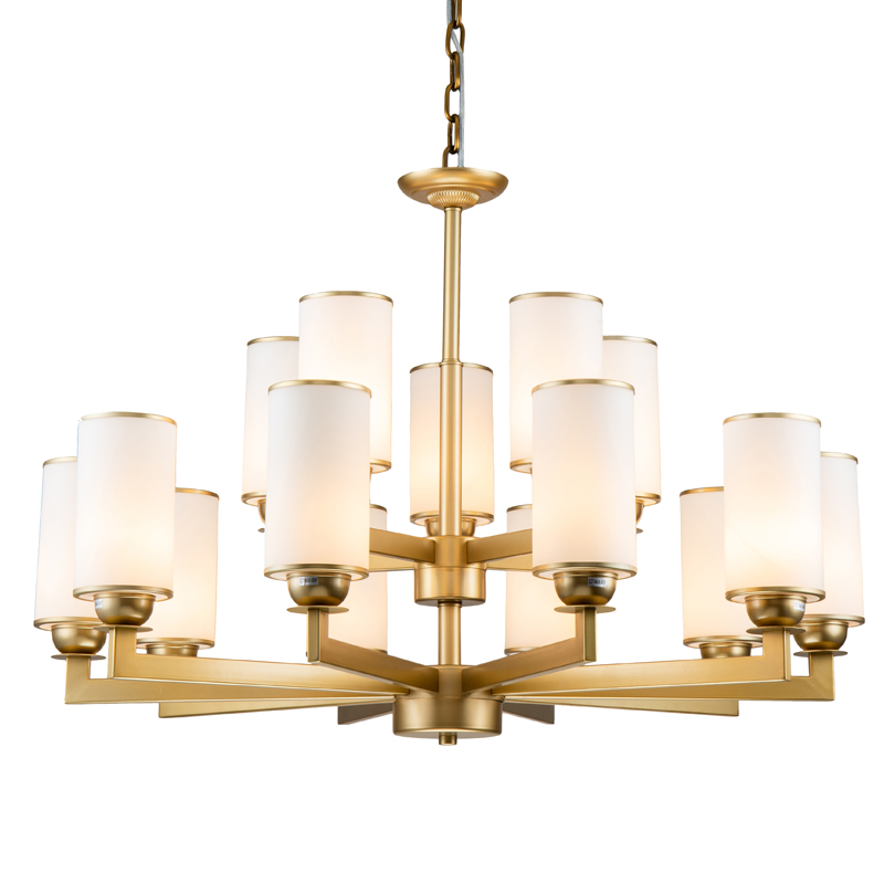 Люстра Amoret Chandelier 92 Латунь Белое матовое стекло Люстра Amoret Chandelier 92 Латунь Белое матовое стекло в Липецке | Loft Concept