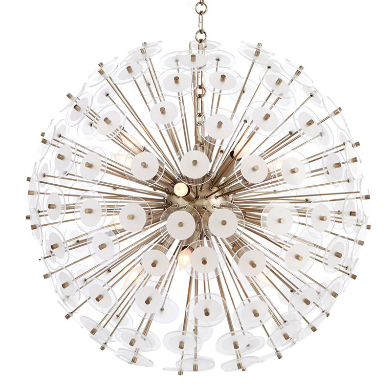 Люстра White Disco Glass Sputnik Chandelier 56 Серебряный Белый Люстра White Disco Glass Sputnik Chandelier 56 Серебряный Белый в Липецке | Loft Concept