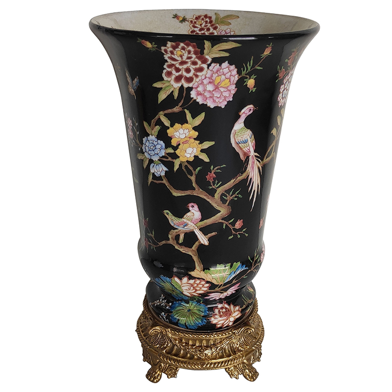 Ваза Black Vase Flowers Birds Бронза Черный Мульти Ваза Black Vase Flowers Birds Бронза Черный Мульти в Липецке | Loft Concept