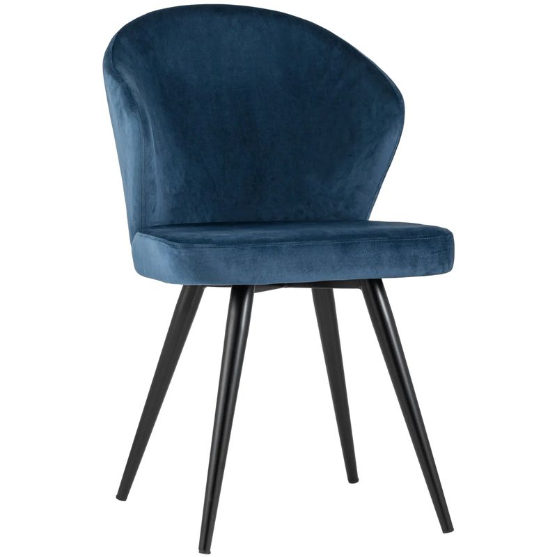 Стул Синий Бархат Volante Chair Синий Черный Стул Синий Бархат Volante Chair Синий Черный в Липецке | Loft Concept