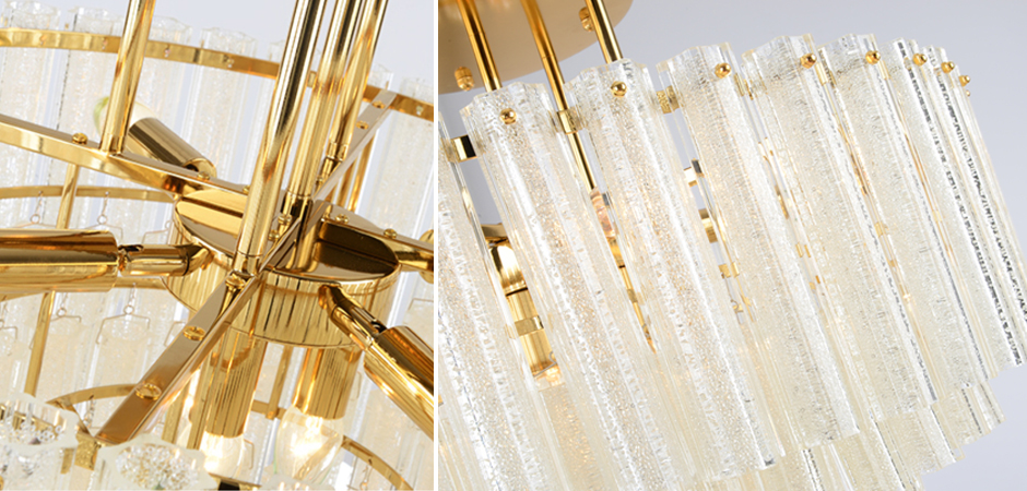 Люстра потолочная на штанге Textured Glass Chandelier Люстра потолочная на штанге Textured Glass Chandelier - Loft-Concept в Липецке