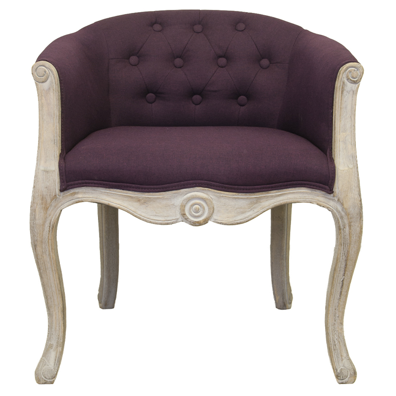 Кресло низкое в стиле прованс Louis French Armchair violet flax Фиолетовый Бежево-серый Кресло низкое в стиле прованс Louis French Armchair violet flax Фиолетовый Бежево-серый в Липецке | Loft Concept
