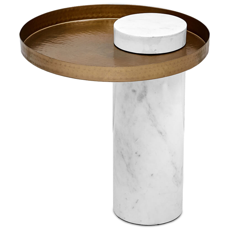 Приставной стол Parks Side Table Белый Золотой Приставной стол Parks Side Table Белый Золотой в Липецке | Loft Concept